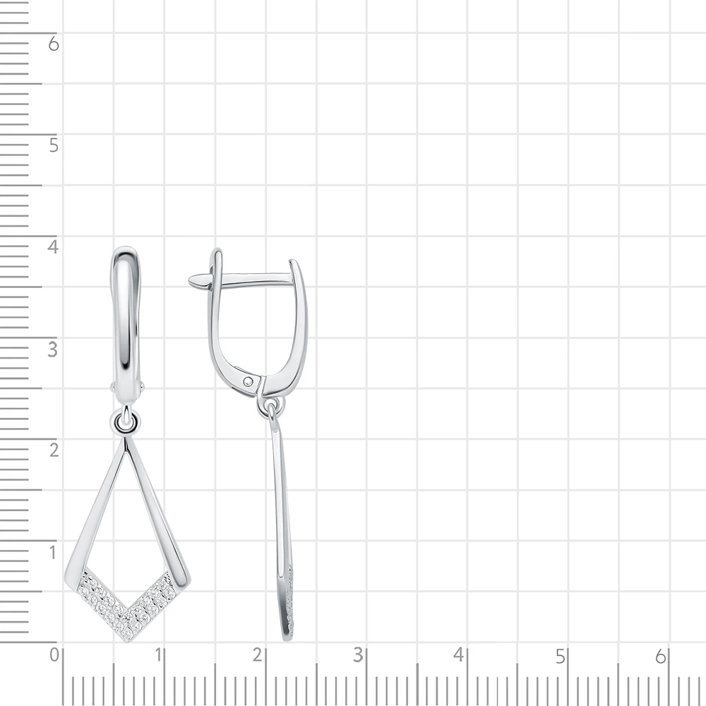 Серьги с фианитами из серебра 925 пробы 3