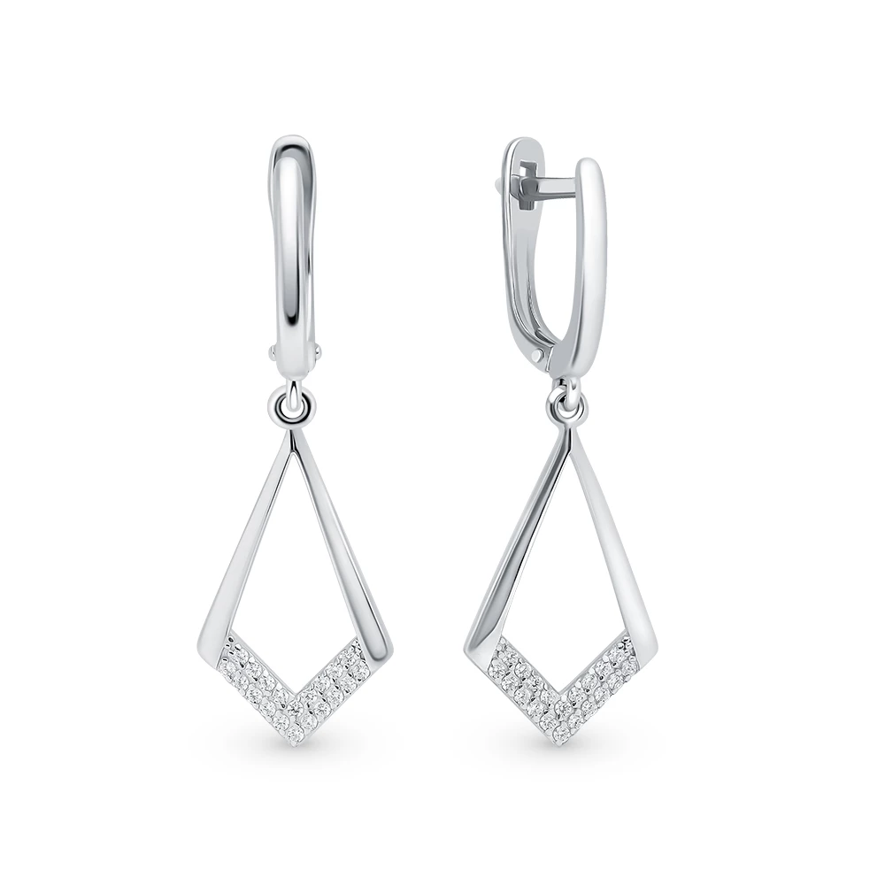 Серьги с фианитами из серебра 925 пробы 2