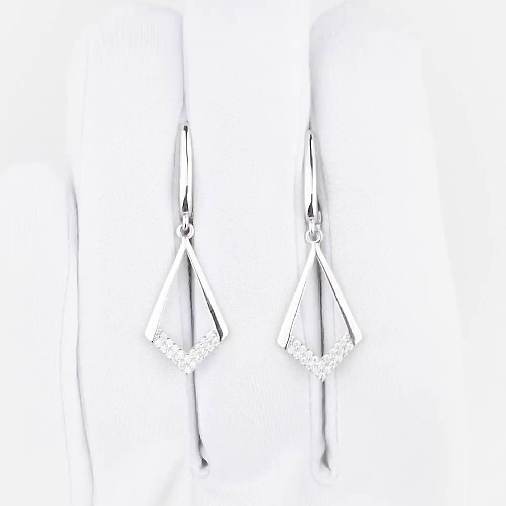 Серьги с фианитами из серебра 925 пробы 1