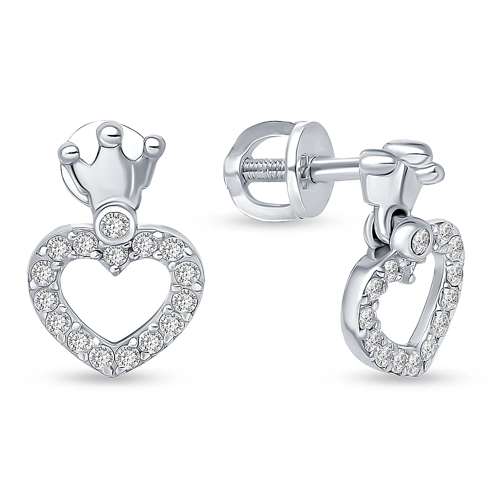 Серьги с фианитами из серебра 925 пробы 2