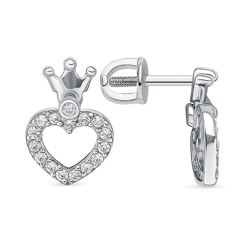 Серьги с фианитами из серебра 925 пробы 3