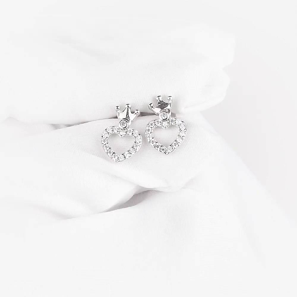 Серьги с фианитами из серебра 925 пробы 1