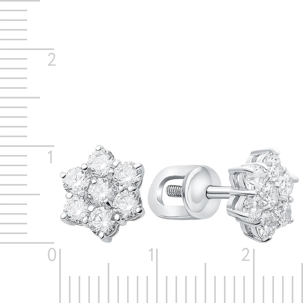 Серьги с фианитами из серебра 925 пробы