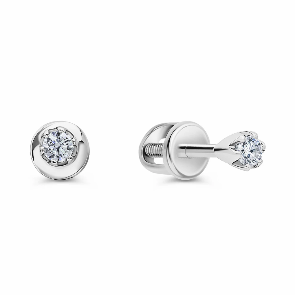 Серьги с фианитами из серебра 925 пробы