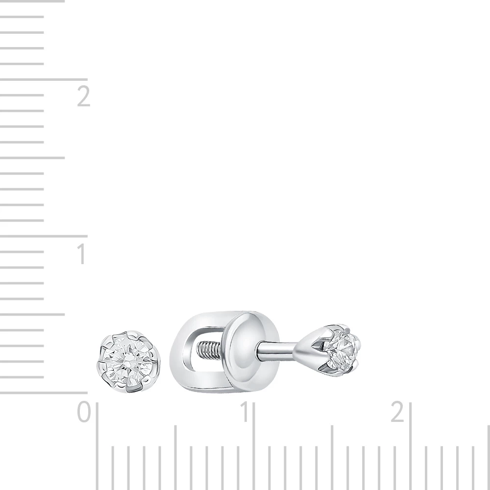 Серьги с фианитами из серебра 925 пробы