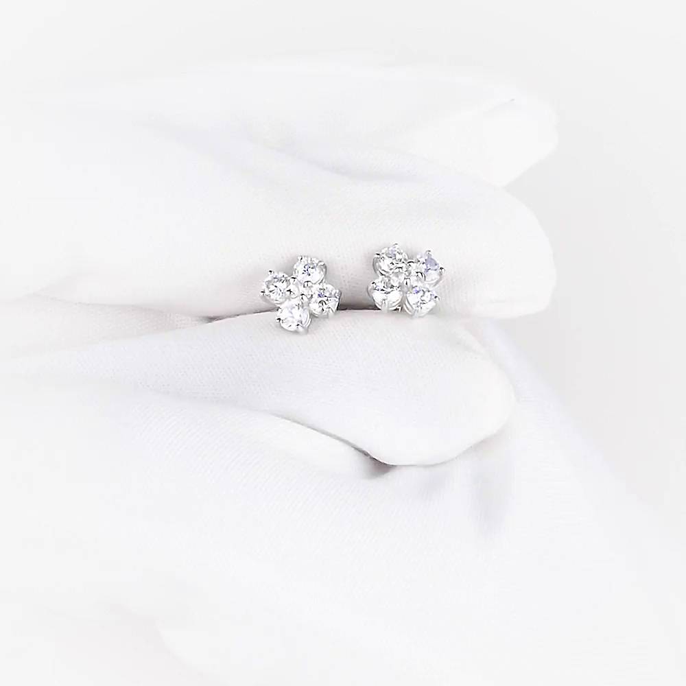 Серьги с фианитами из серебра 925 пробы 1