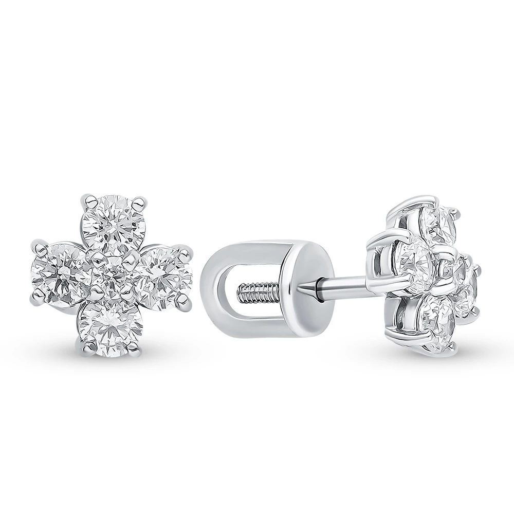 Серьги с фианитами из серебра 925 пробы 2