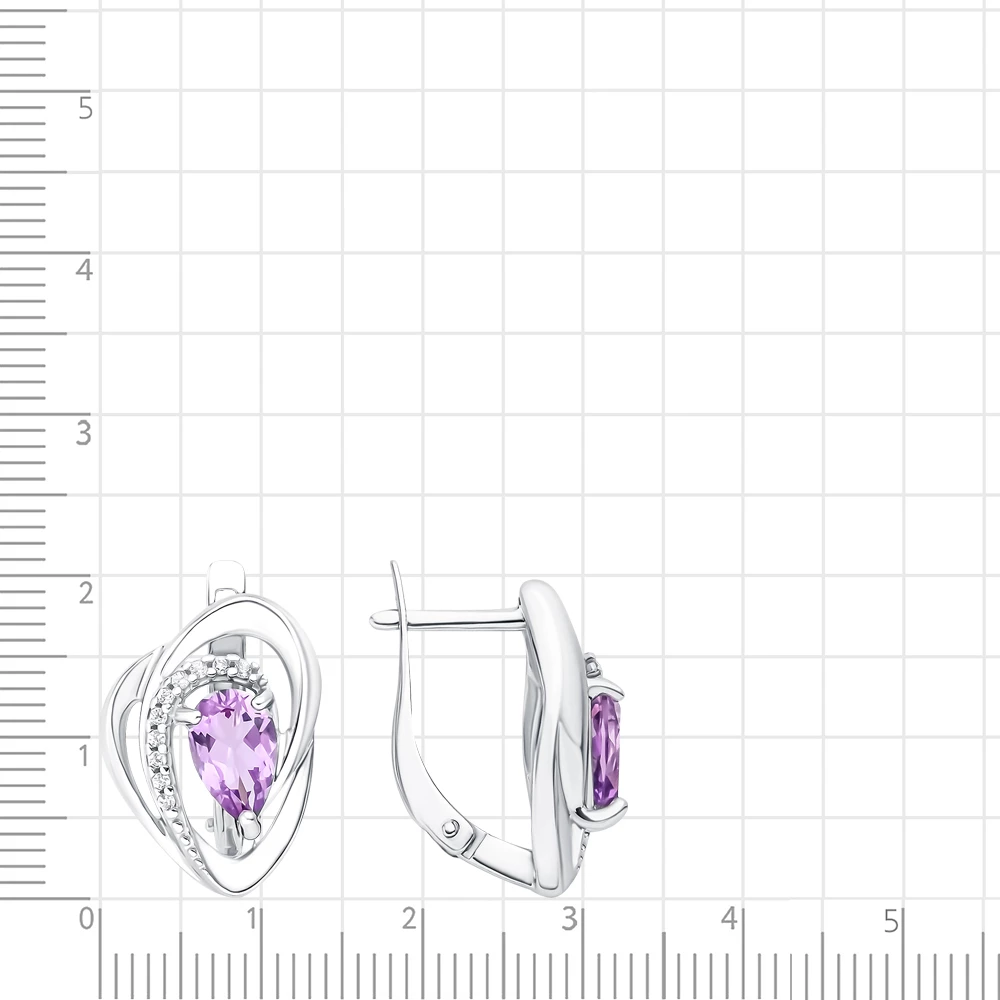 Серьги с аметистами из серебра 925 пробы 3
