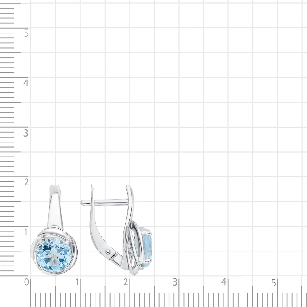Серьги с топазами из серебра 925 пробы