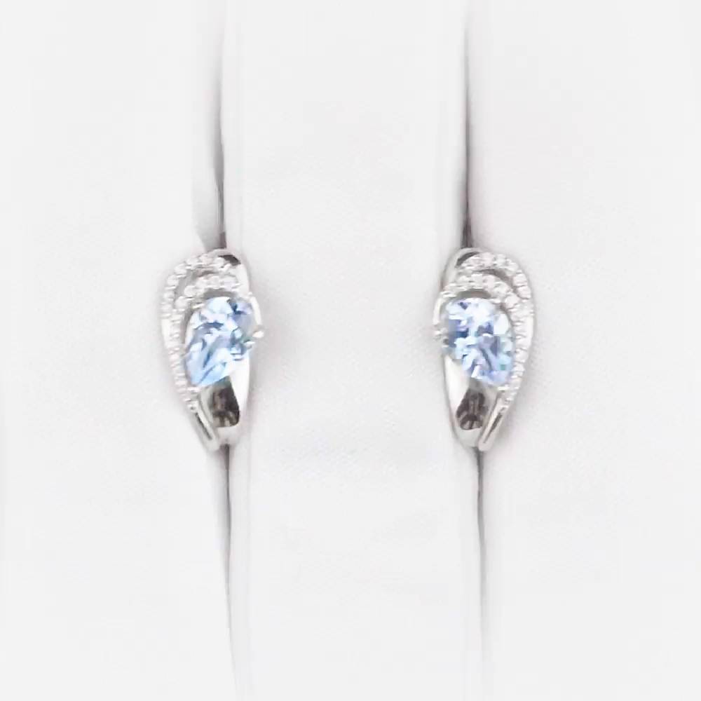 Серьги с топазами из серебра 925 пробы 1