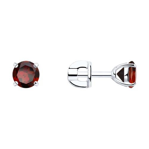 Серьги с гранатами из серебра 925 пробы 1