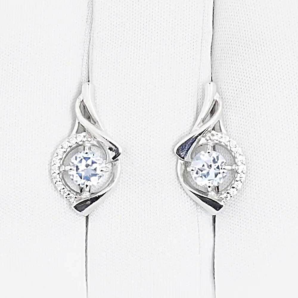 Серьги с топазами из серебра 925 пробы 1