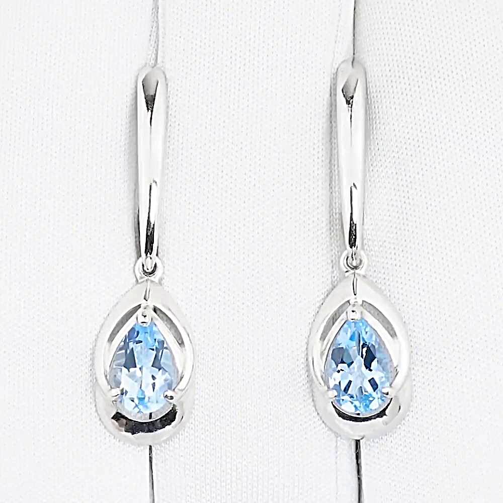 Серьги с топазами из серебра 925 пробы 1