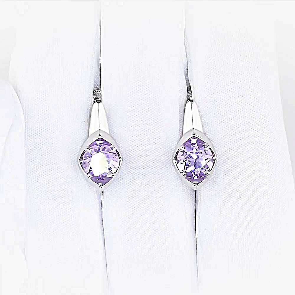 Серьги с аметистами из серебра 925 пробы 1