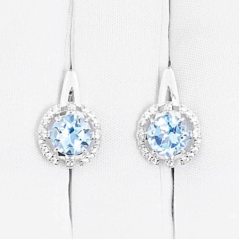 Серьги с топазами из серебра 925 пробы 1