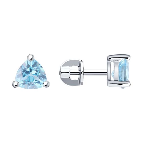 Серьги с топазами из серебра 925 пробы