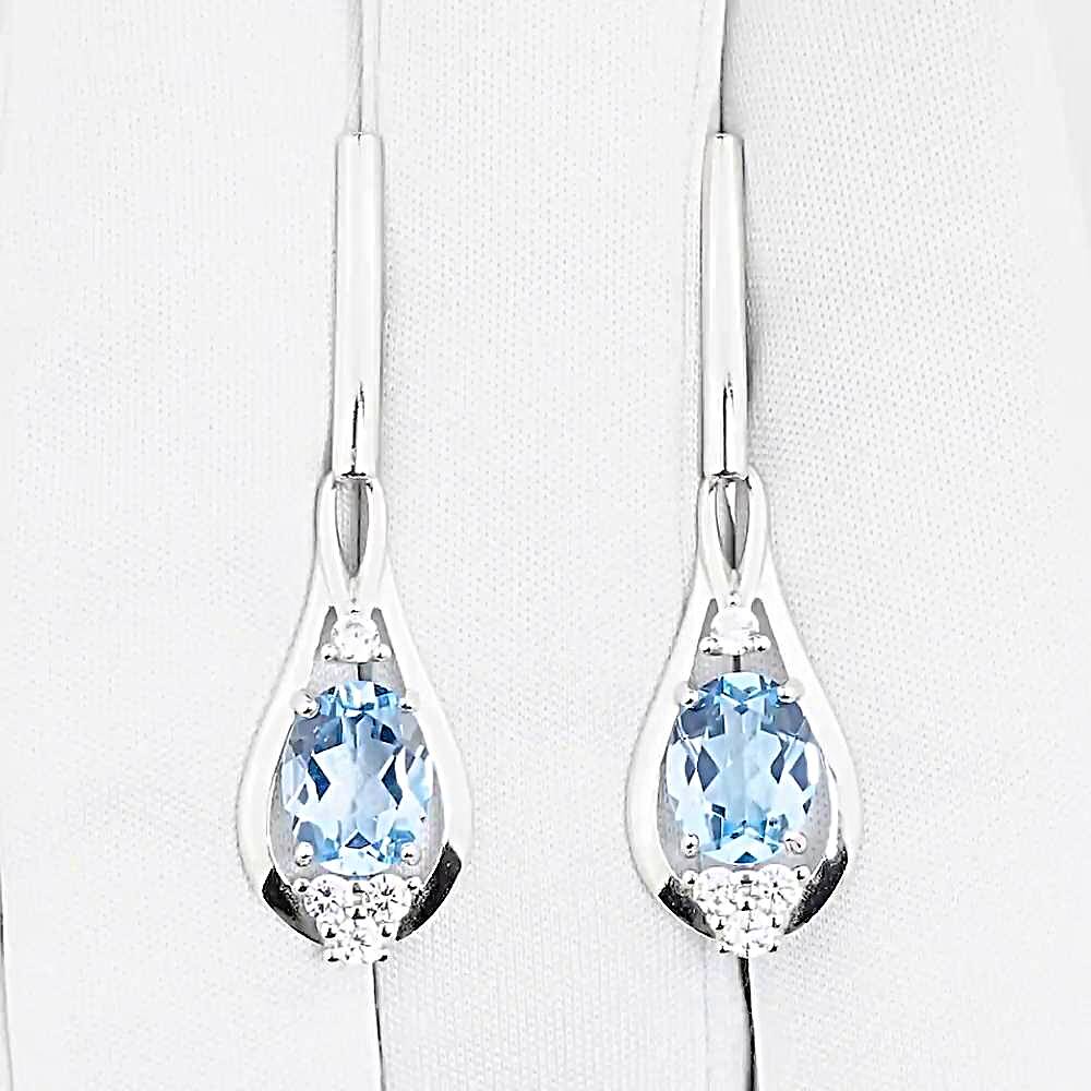 Серьги с топазами из серебра 925 пробы 1