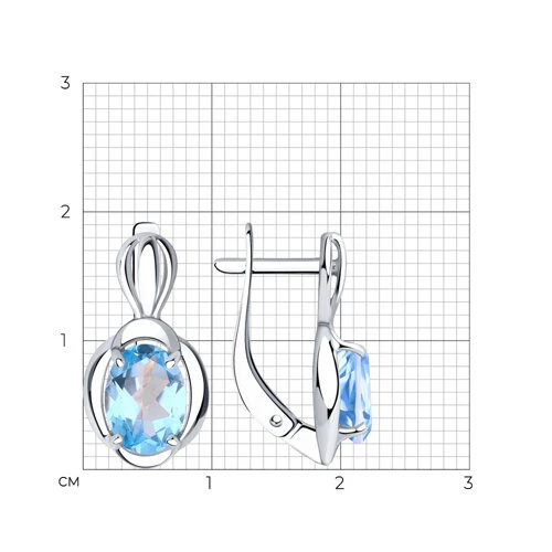 Серьги с топазами из серебра 925 пробы 2