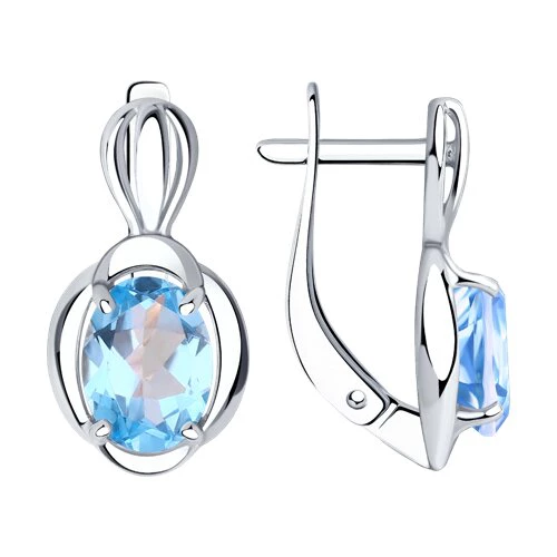 Серьги с топазами из серебра 925 пробы 1