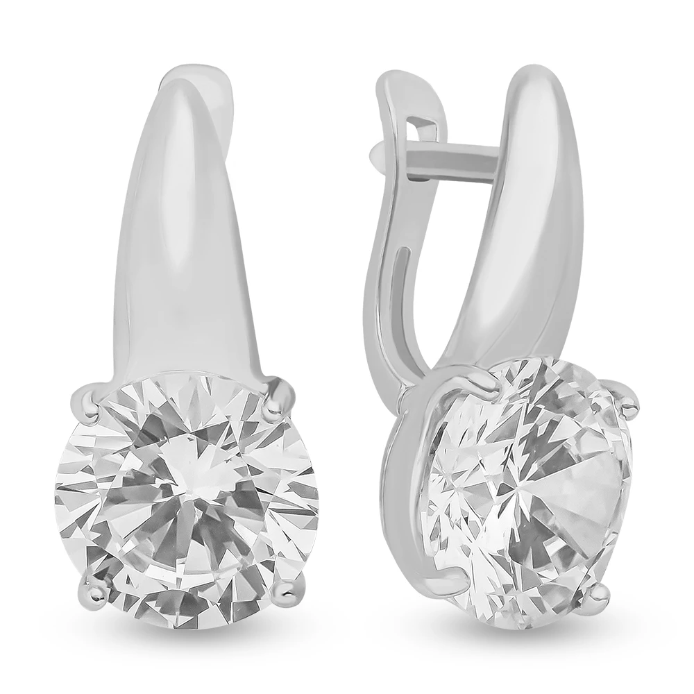 Серьги с фианитами из серебра 925 пробы 1