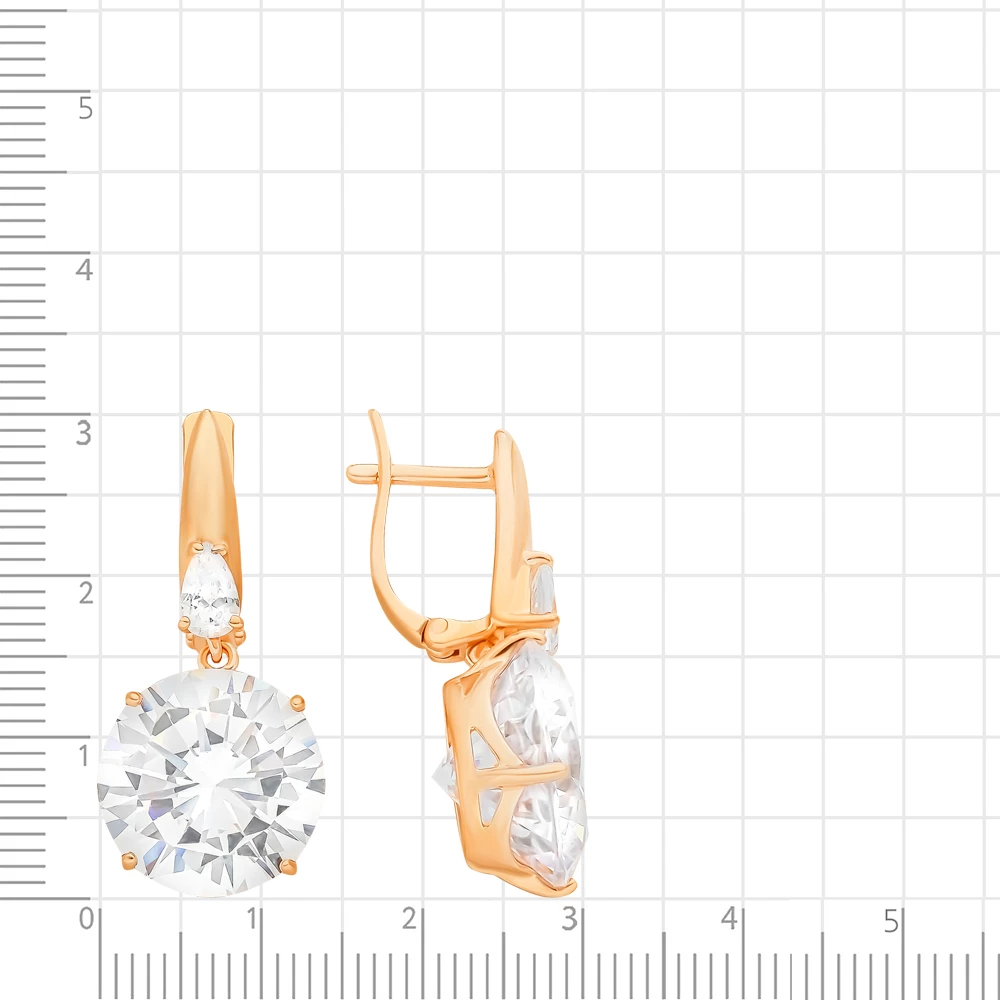 Серьги с фианитами из серебра 925 пробы