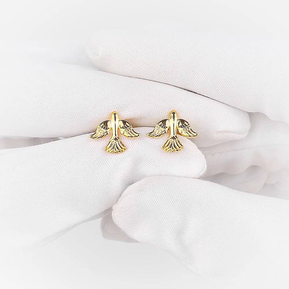 Серьги  Птица из серебра 925 пробы 1