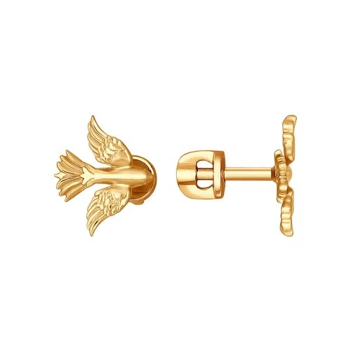 Серьги  Птица из серебра 925 пробы 2
