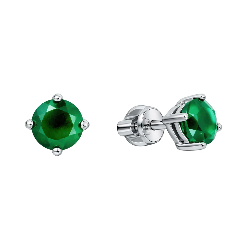 Серьги с агатами из серебра 925 пробы