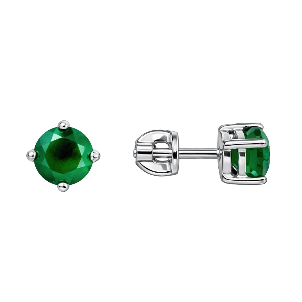 Серьги с агатами из серебра 925 пробы