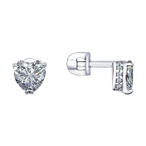Серьги с фианитами из серебра 925 пробы 1