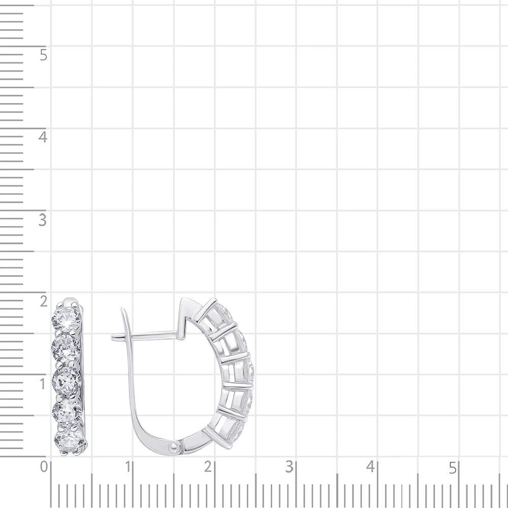 Серьги с фианитами из серебра 925 пробы 3