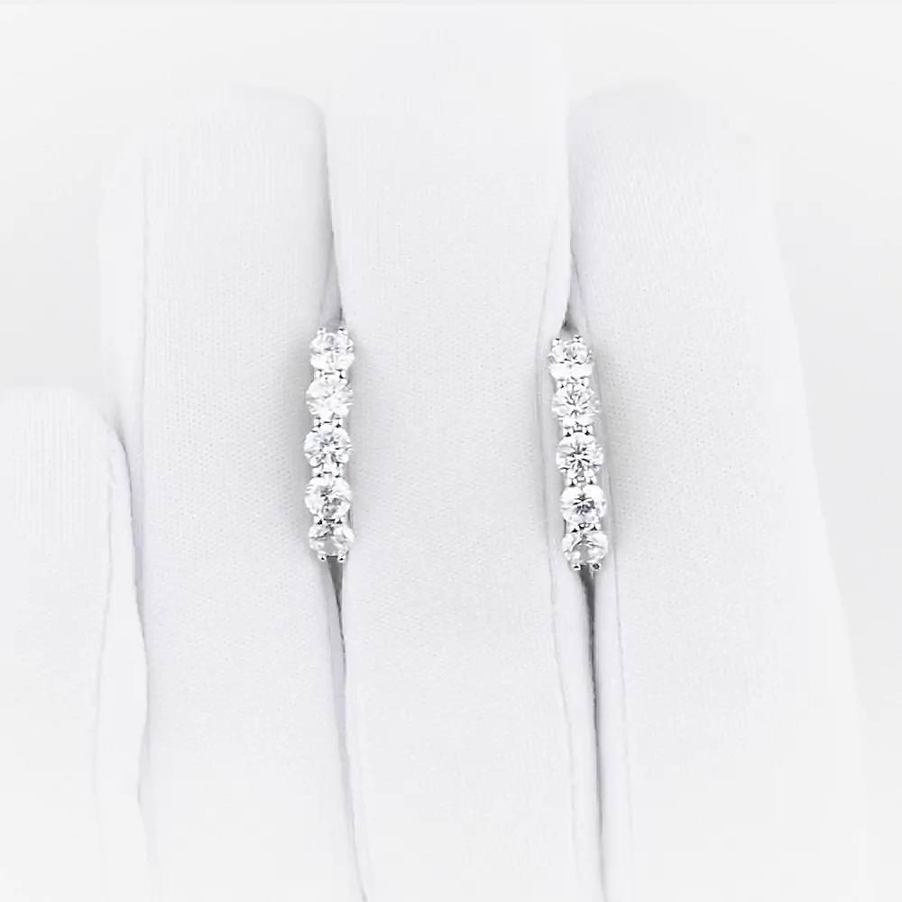 Серьги с фианитами из серебра 925 пробы 1