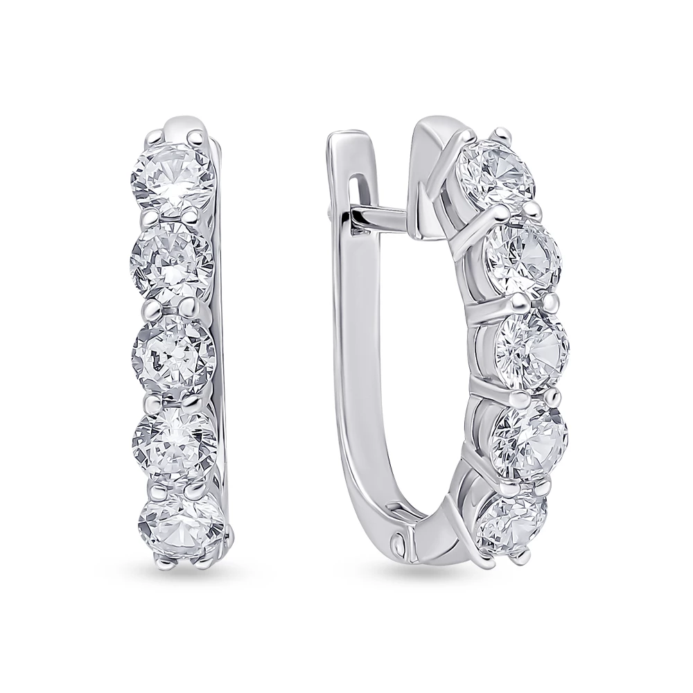 Серьги с фианитами из серебра 925 пробы 2