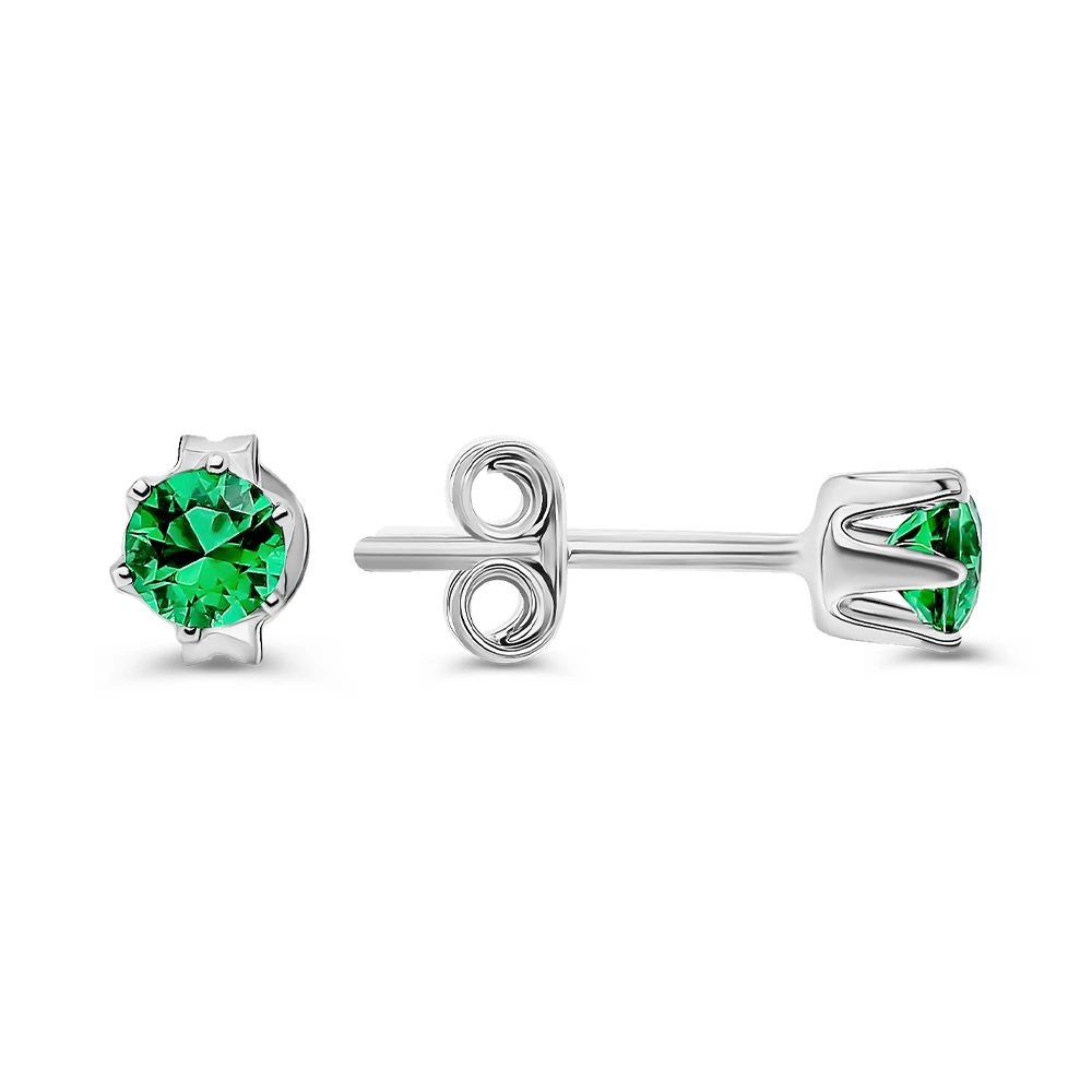 Серьги с фианитами из серебра 925 пробы