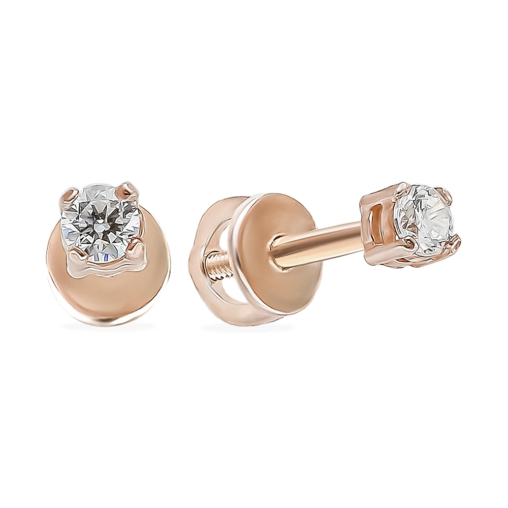 Серьги с фианитами из серебра 925 пробы