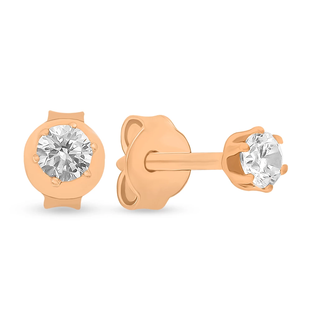Серьги с фианитами из серебра 925 пробы