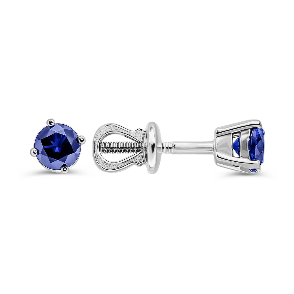 Серьги с фианитами из серебра 925 пробы