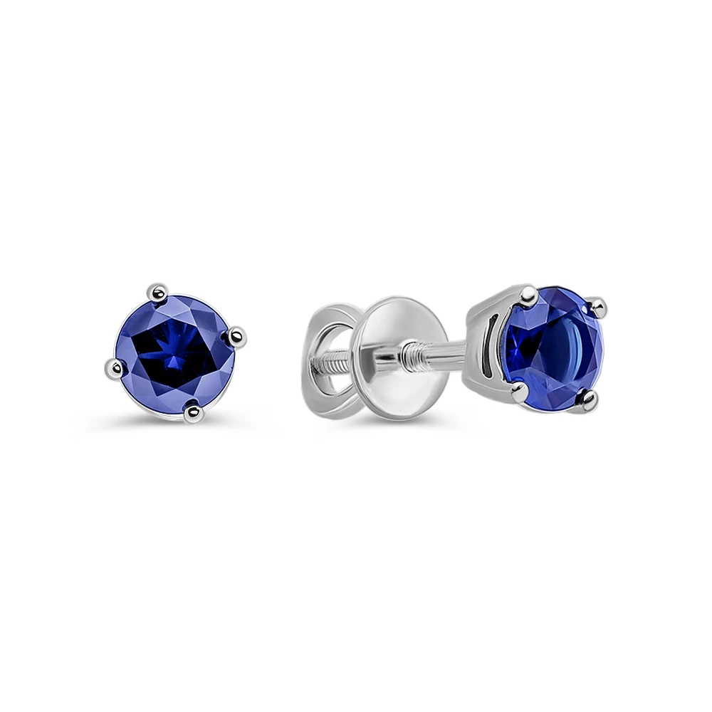 Серьги с фианитами из серебра 925 пробы