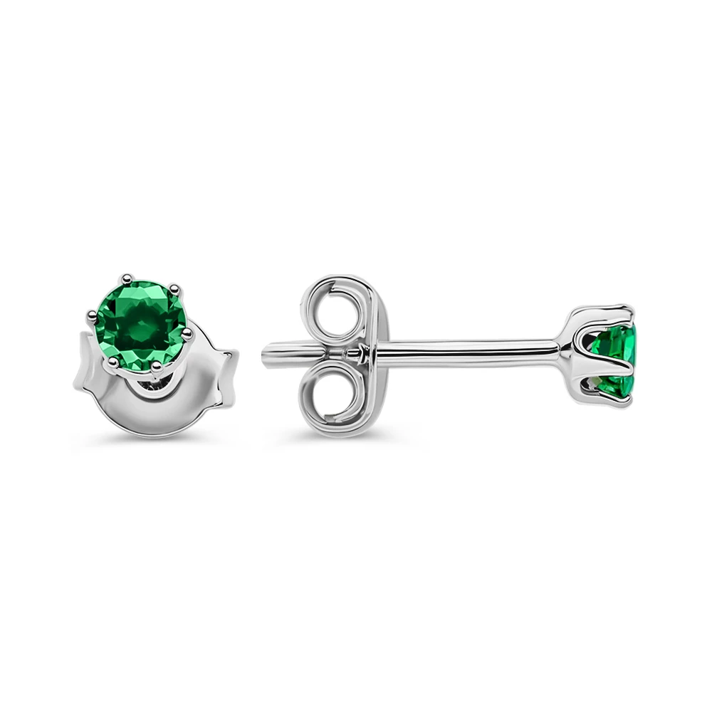 Серьги с фианитами из серебра 925 пробы