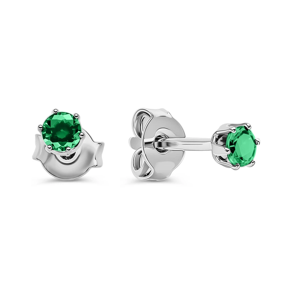 Серьги с фианитами из серебра 925 пробы