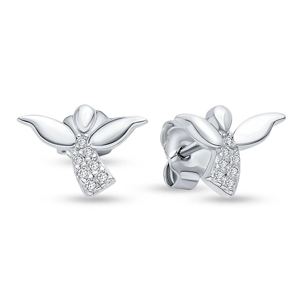 Серьги с фианитами из серебра 925 пробы 1