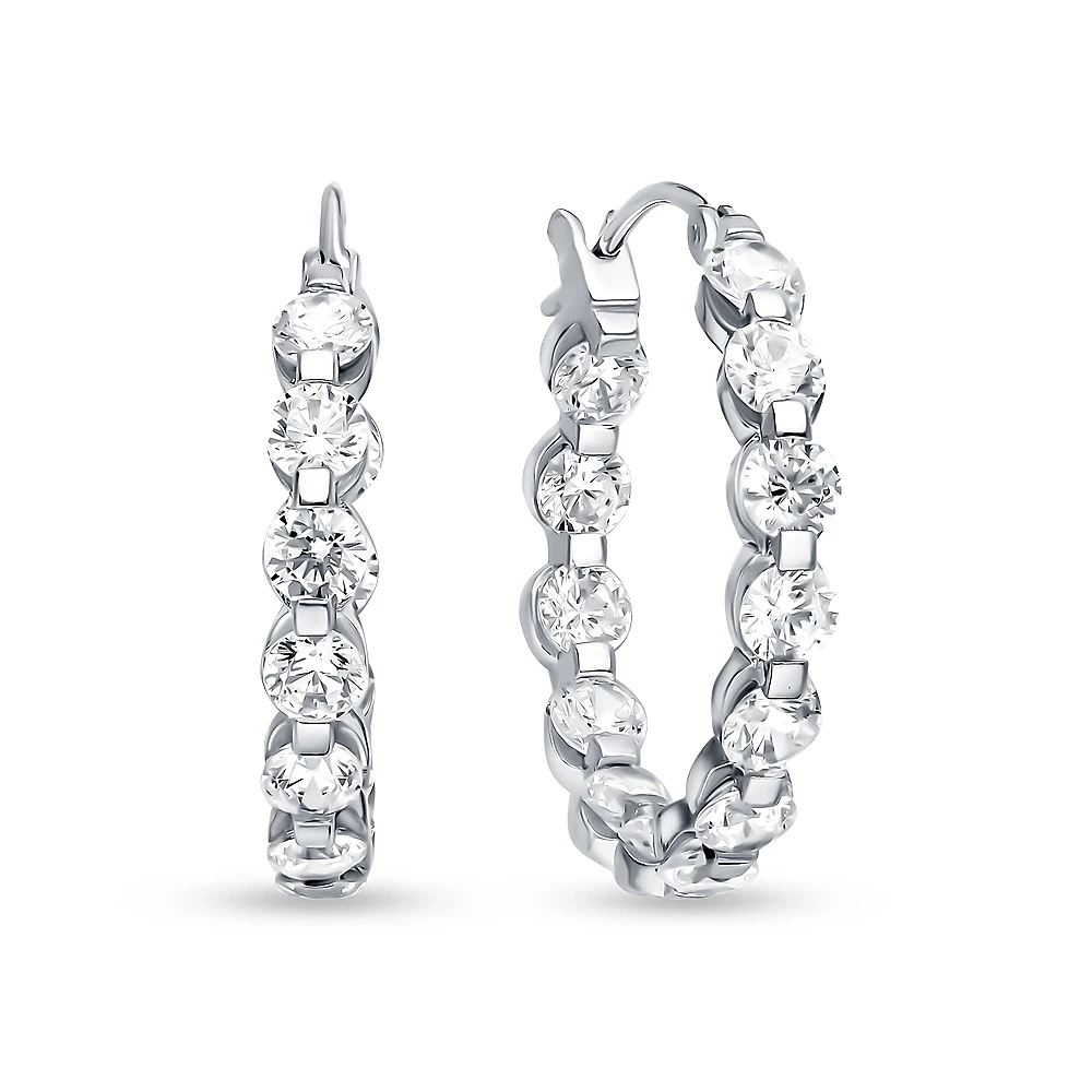 Серьги с фианитами из серебра 925 пробы 1