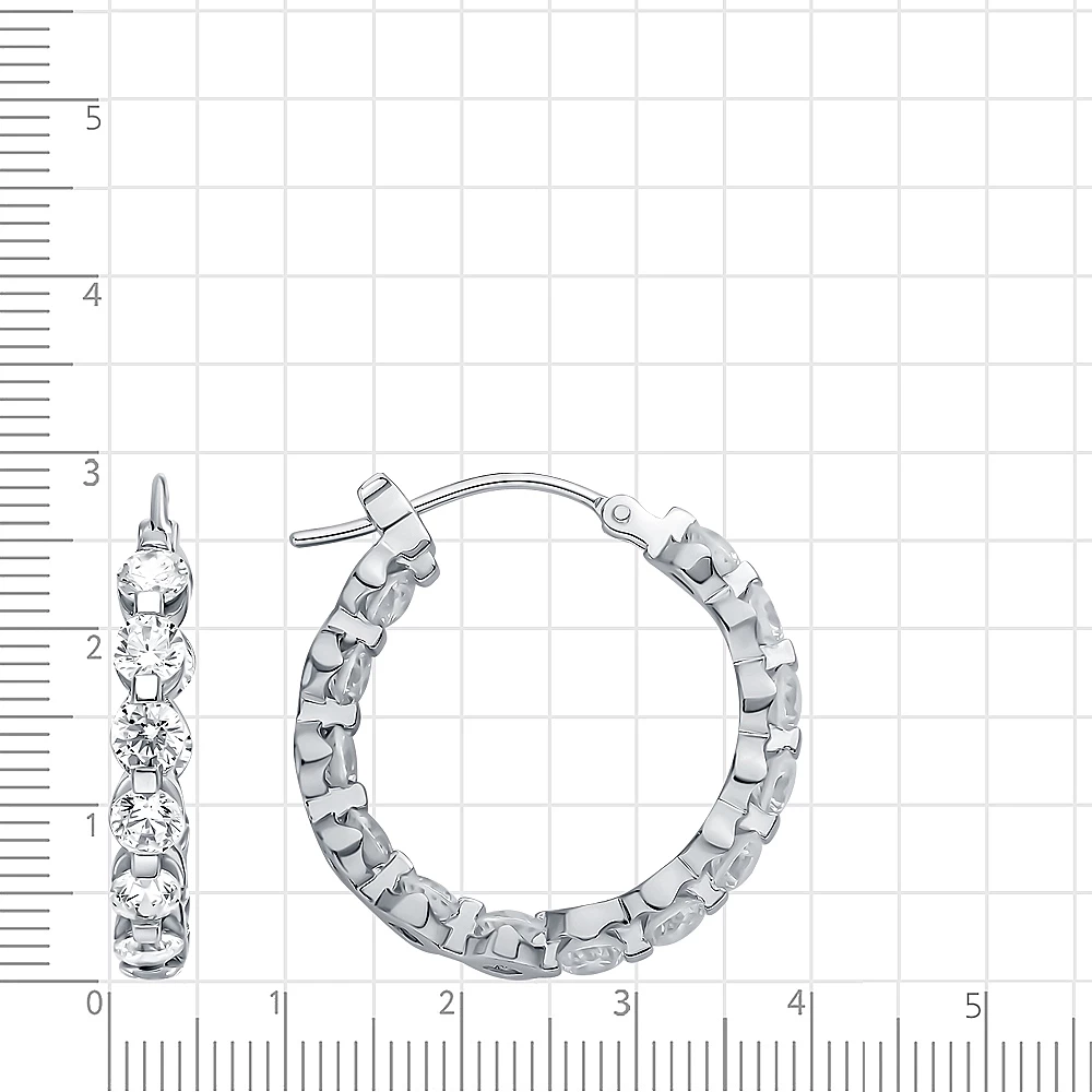 Серьги с фианитами из серебра 925 пробы 2