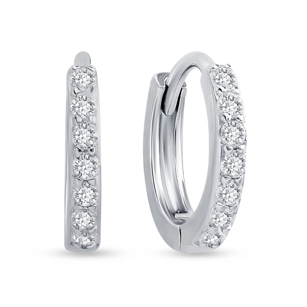 Серьги с фианитами из серебра 925 пробы
