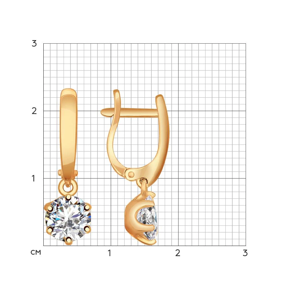 Серьги с фианитами из серебра 925 пробы