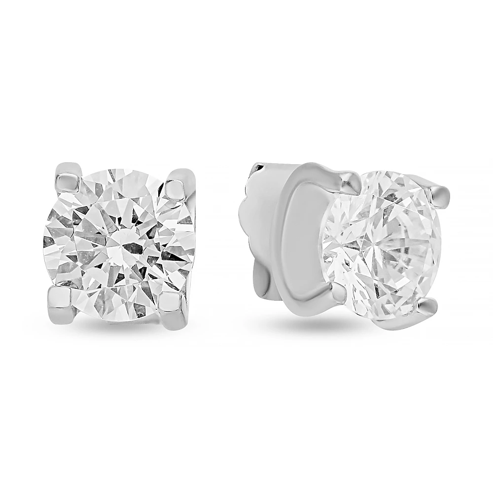 Серьги с фианитами из серебра 925 пробы