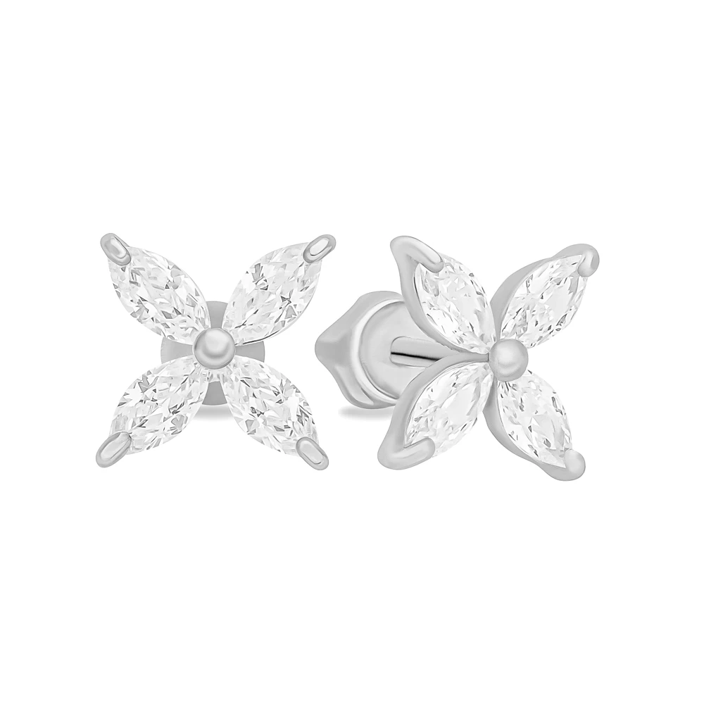 Серьги с фианитами из серебра 925 пробы 1