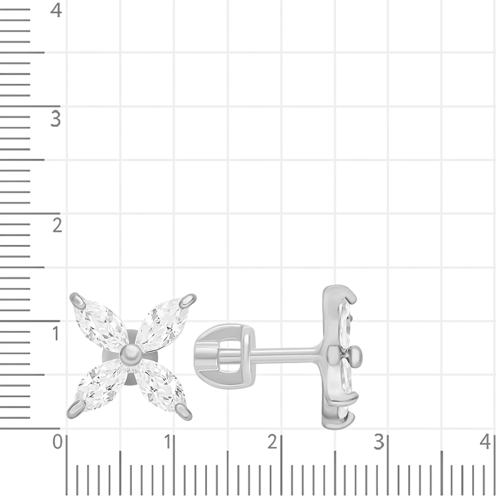 Серьги с фианитами из серебра 925 пробы 2