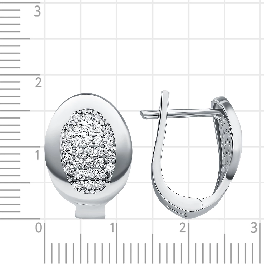 Серьги с фианитами из серебра 925 пробы 3