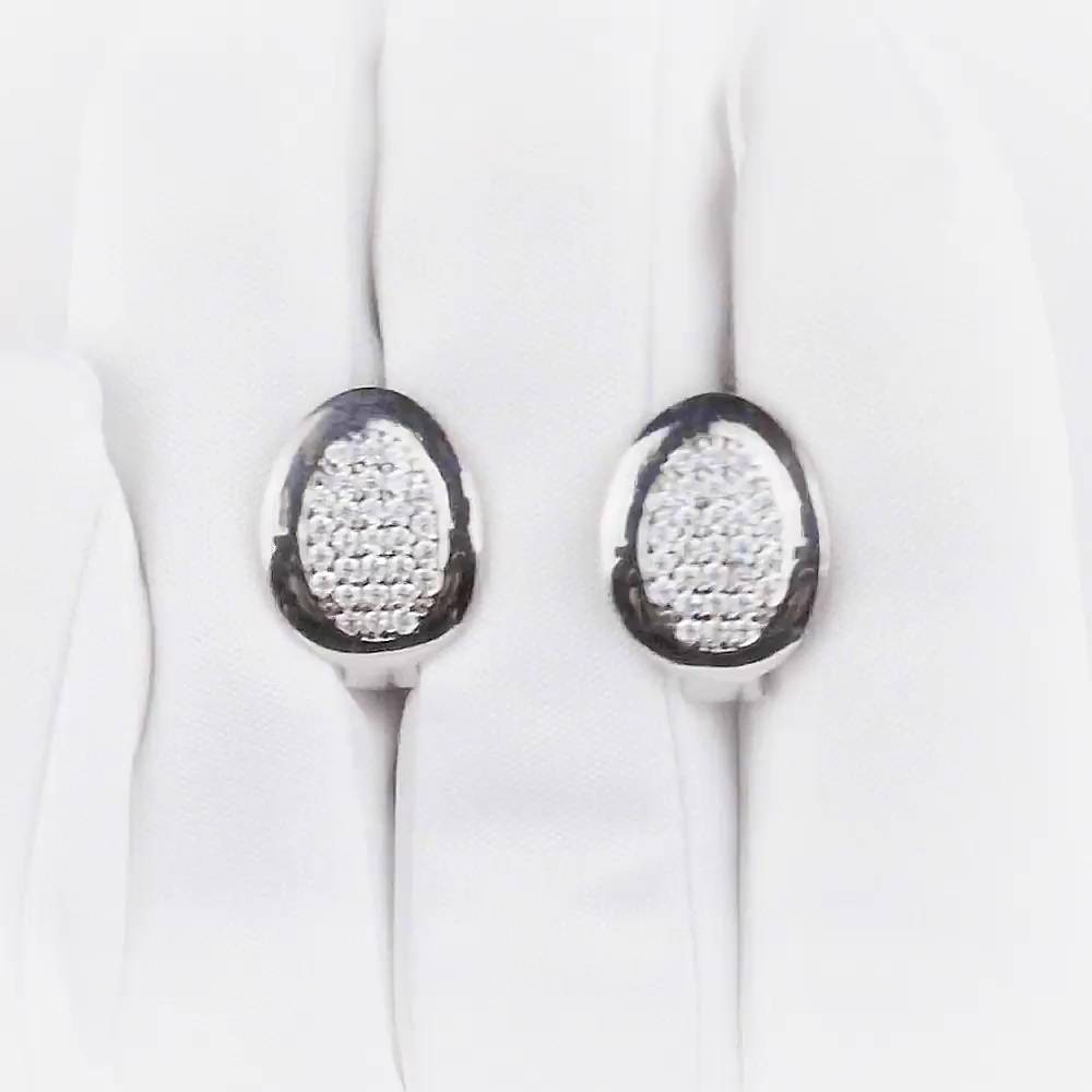 Серьги с фианитами из серебра 925 пробы 1